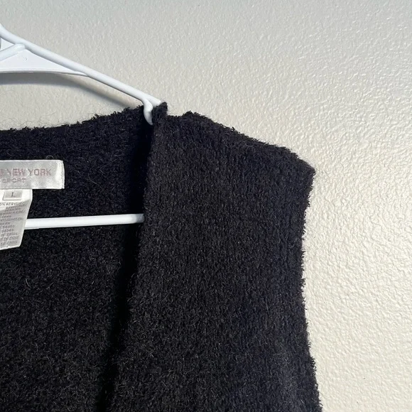 VTG Jones New York Black Wool Blend Vest Whimsigoth Academia Women’s Large - Picture 3 of 6